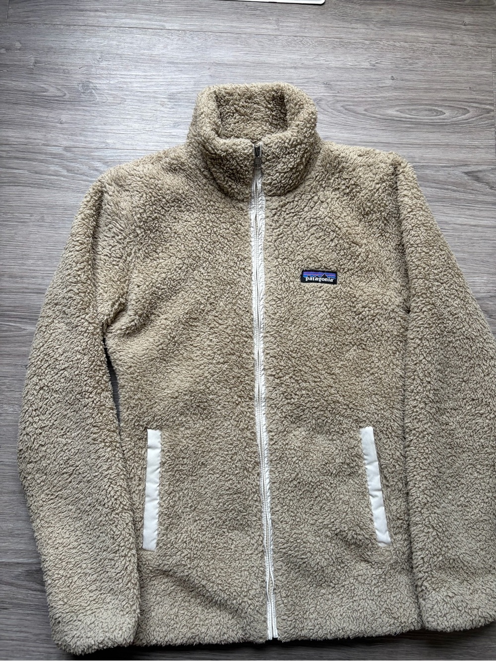 Patagonia Tan Sherpa Fleece Zip Jacket